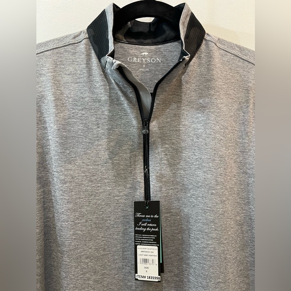 Greyson Golf Pullover Guide Sport Quarter Zip Light Grey Small NWT MSRP $128 - Picture 3 of 4